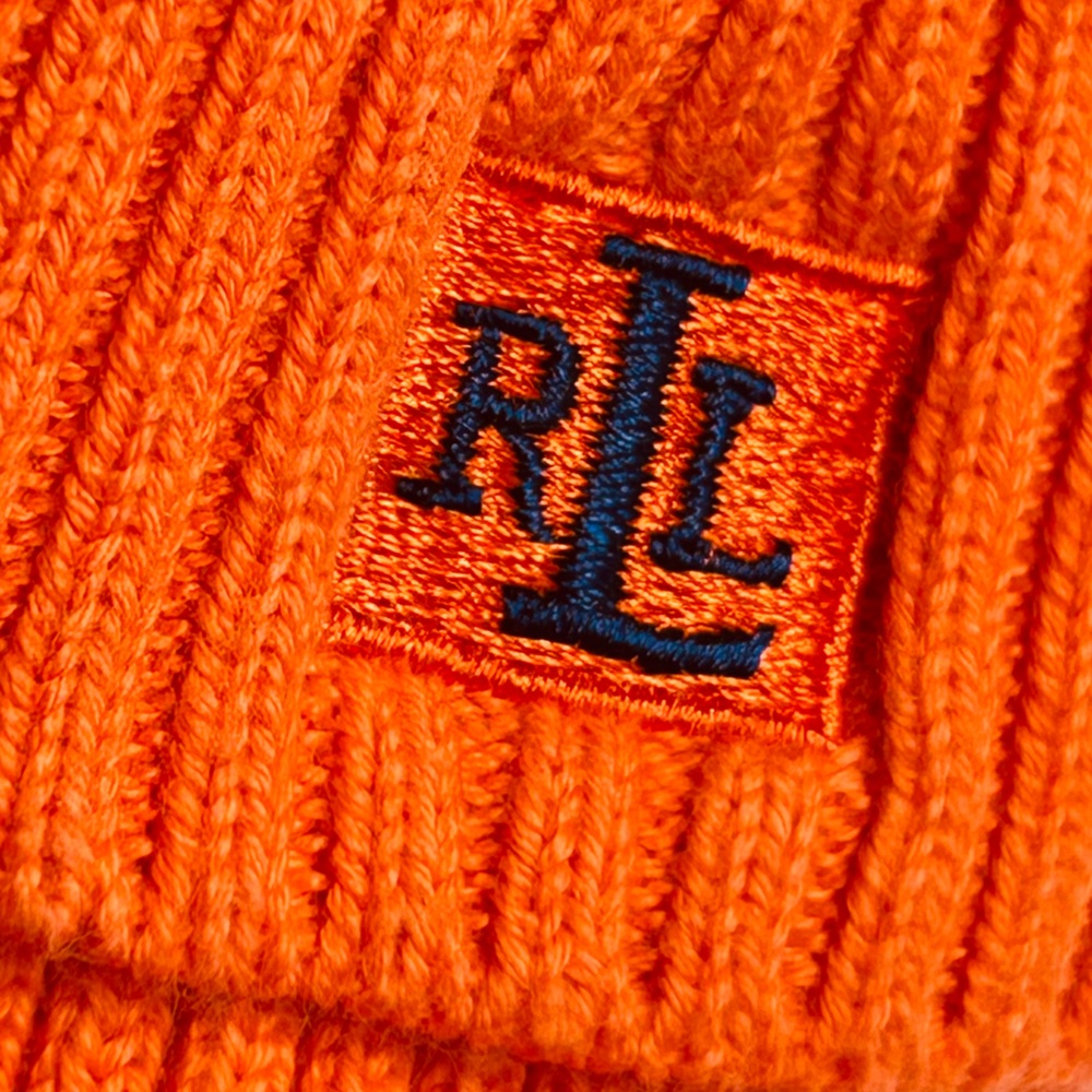 VTG Lauren Ralph Lauren Orange 🍊 Rib Knit Turtleneck Large - Picture 5 of 10